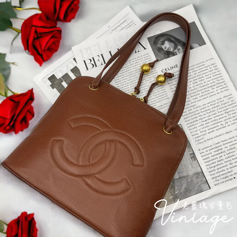 CHANEL 焦糖魚子醬金球單肩包